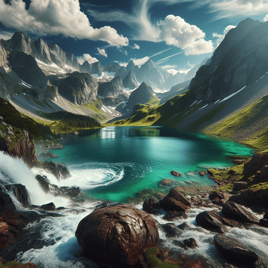 Kurzgeschichte: #Der sprudelnde Bergsee#