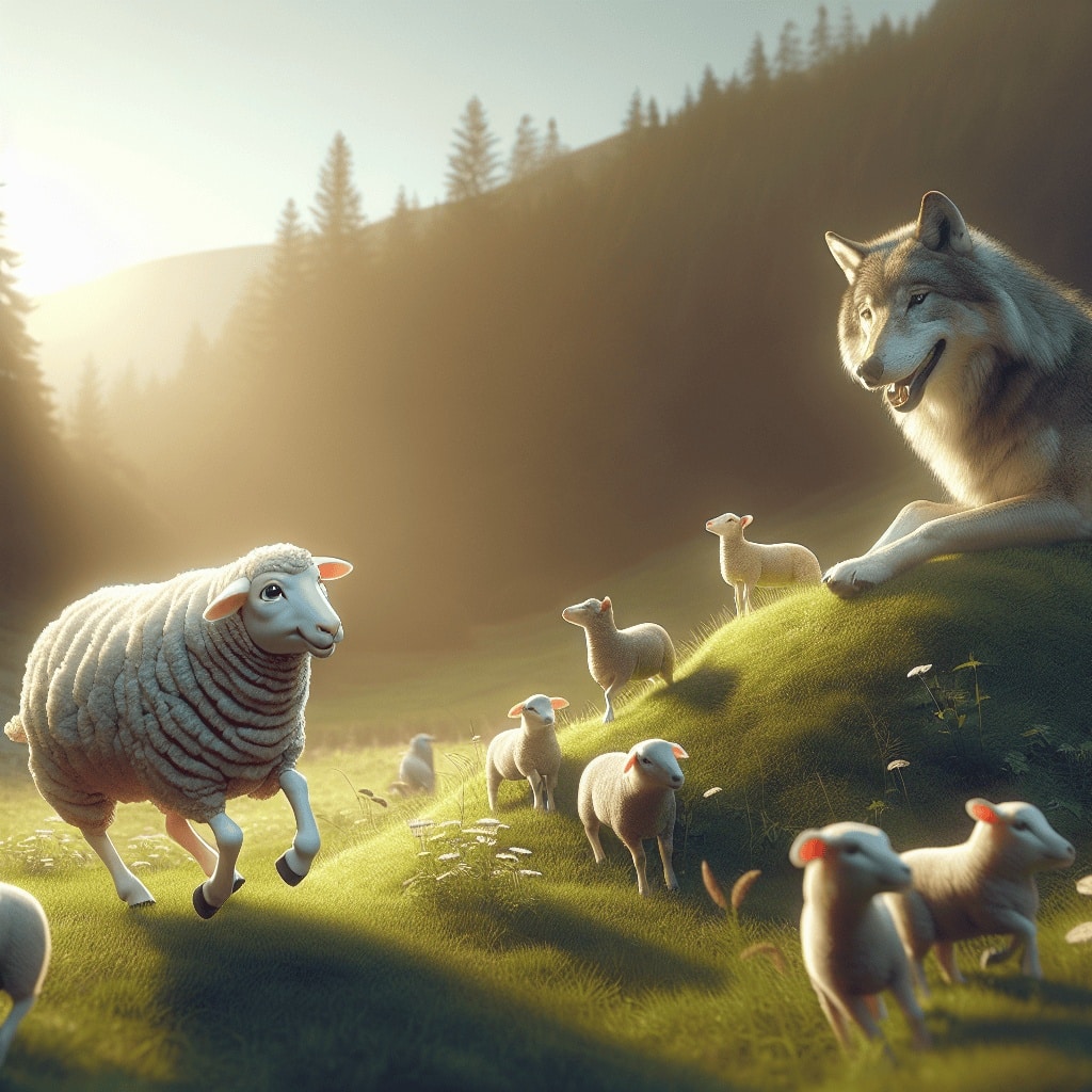 Kurzgeschichte: #Der verspielte Schaf und der weise Wolf#